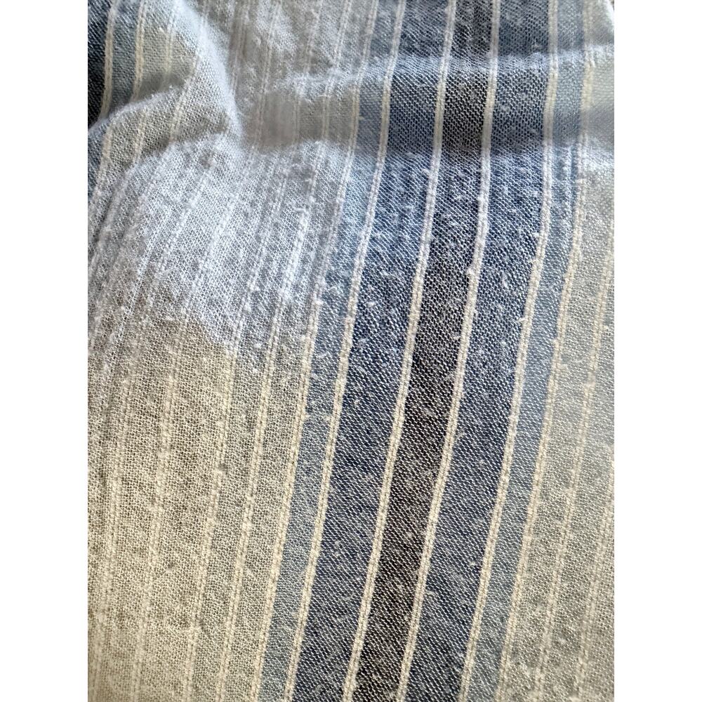 Anthropologie Isabella Sinclair Blue Striped Lace Inset Shirt Medium - Picture 7 of 10
